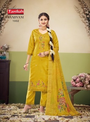 Sanjivani vol 1 by Taniksh cotton viscorse embroidered readymade suit catalogue at low rate readymade suit catalogs