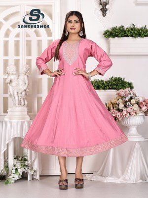Sankheswer Anarkali Vol 1 Roman Silk Top with Neck Work Crepe Fancy anarkali suit Inner Wholesale fancy Anarkali suit catalogs