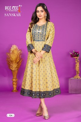 Sanskar by deecee Anarkali style fancy printed kurti catalogue  