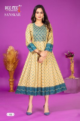 Sanskar by deecee Anarkali style fancy printed kurti catalogue  kurtis catalogs