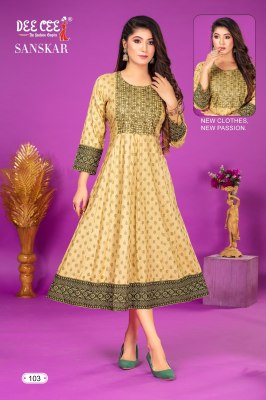 Sanskar by deecee Anarkali style fancy printed kurti catalogue  kurtis catalogs