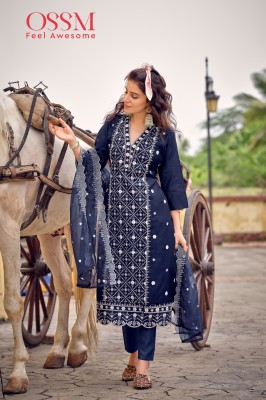 Sarah by Ossm Viscorse heavy embroidered readymade suit catalogue at affordable rate readymade suit catalogs