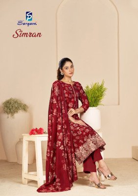 Sargam Simran Pure Viscose Modal Muslin Unstitched Dress Material with Foil Print Embroidered Dupatta Wholesale wholesale catalogs