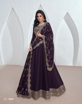 Saroj by Aashirwad creation premium silk gown with dupatta catalogue at low price   gown catalogs