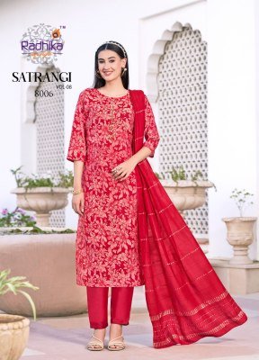 Satrangi vol 8 by Radhika Life style Modal Chanderi Printed Handwork readymade suit catalogue at affordable rate readymade suit catalogs