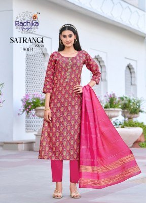 Satrangi vol 8 by Radhika Life style Modal Chanderi Printed Handwork readymade suit catalogue at affordable rate readymade suit catalogs