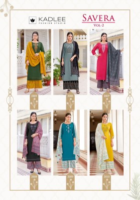 Savera Vol 2 by Kadlee heavy reyon thread handwork readymade suit catalogue at affordable rate readymade suit catalogs