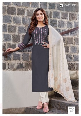 Sawan by Kadlee reyon hand work embroidered kurti pant and dupatta catalogue at low rate readymade suit catalogs