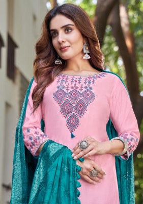 Sawan by Kadlee reyon hand work embroidered kurti pant and dupatta catalogue at low rate readymade suit catalogs