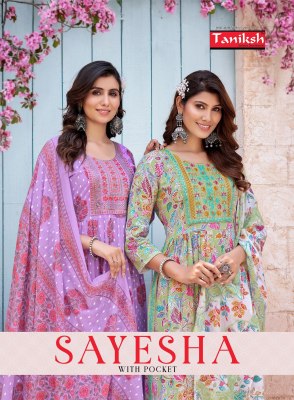 Sayesha vol 1 by Taniksh cambric cotton printed kurti pant and dupatta catalogue at affordable rate Taniksh