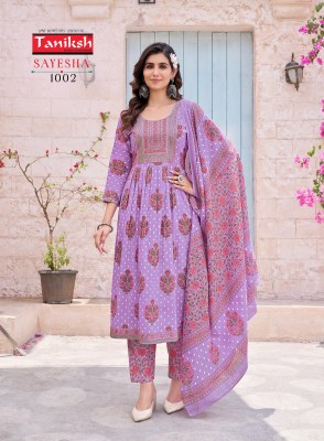 Sayesha vol 1 by Taniksh cambric cotton printed kurti pant and dupatta catalogue at affordable rate readymade suit catalogs