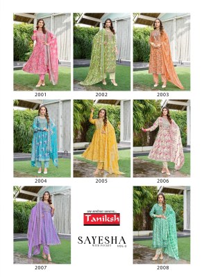 Sayesha vol 2 by Taniksh Cotton cambric printed fancy Anarkali suit catalogue at affordable rate fancy Anarkali suit catalogs