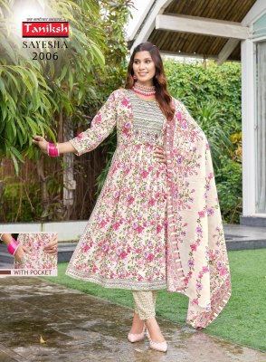 Sayesha vol 2 by Taniksh Cotton cambric printed fancy Anarkali suit catalogue at affordable rate fancy Anarkali suit catalogs