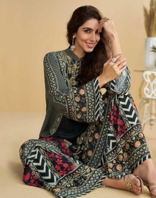 Sayuri Designer  Anika Natural Crep Silk Printed Trendy Plazzo Suits Collection  readymade suit catalogs