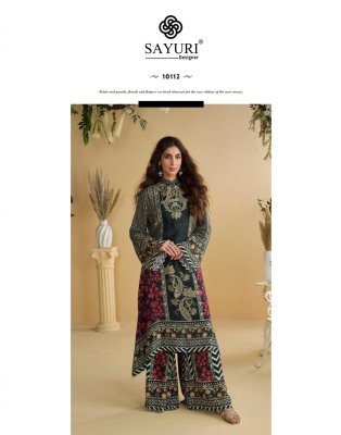 Sayuri Designer  Anika Natural Crep Silk Printed Trendy Plazzo Suits Collection  readymade suit catalogs