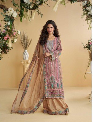 Sayuri Designer  Anika Natural Crep Silk Printed Trendy Plazzo Suits Collection  readymade suit catalogs