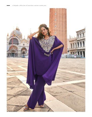 Sayuri Designer Avika Catalog Premium French Crepe Silk 3 Piece Set Suit Wholesale readymade suit catalogs