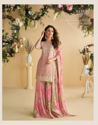 Sayuri Designer Gulabo  Premium Real Chinon Silk Embroidered Top with Plazzo And Dupatta Wholesale kurtis catalogs