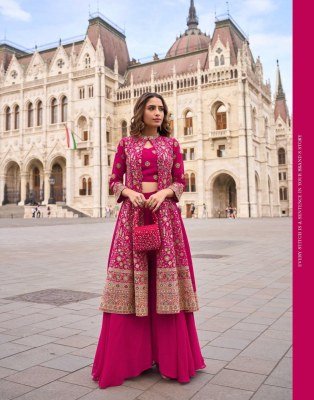 Sayuri Designer Isha Premium Georgette Shrug Set Heavy Embroidery And Bead Work, Matching Blouse And Palazzo Wholesale kurtis catalogs