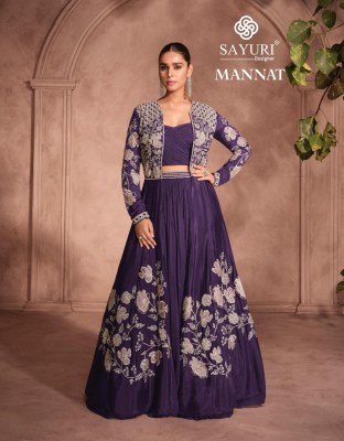 Sayuri Designer Mannat Catalog  Premium Chinon Silk Shrug Set with Embroidery Stitched Ethnic Wear Wholesale Sayuri designer 
