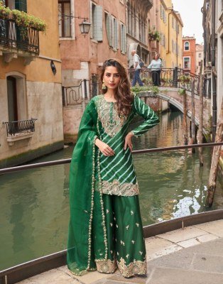 Sayuri Designer Meena Collection Real Premium Silk Digital Embroidered Kurta, Palazzo And Dupatta Wholesale kurtis catalogs