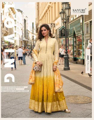 Sayuri Designer Noorjaha Embroidered Silk Readymade Anarkali Gown Suits Wholesale  readymade suit catalogs