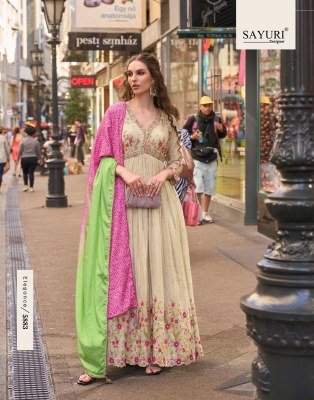 Sayuri Designer Noorjaha Embroidered Silk Readymade Anarkali Gown Suits Wholesale  readymade suit catalogs