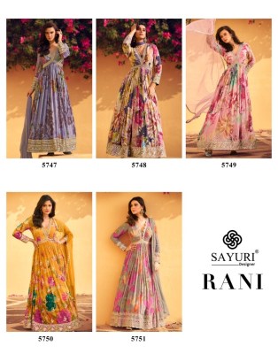 Sayuri Designer Rani Design no 5747 to 5751 Series Readymade Gown Dress Wholesale  readymade suit catalogs