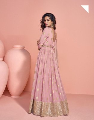 Sayuri Designer Saheen Viscose Jacquard Silk Embroidered Festive Gown with Dupatta Wholesale  kurtis catalogs