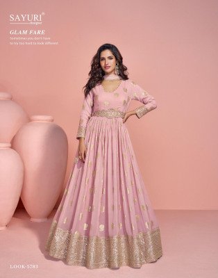 Sayuri Designer Saheen Viscose Jacquard Silk Embroidered Festive Gown with Dupatta Wholesale  kurtis catalogs