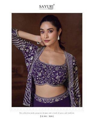 Sayuri Designer Silky Fabric Set Premium Chinon Silk And Georgette Embroidered Short Jacket with Mirror Work  Palazzo And Embroidered Blouse Wholesale fancy sharara suit Catalogs