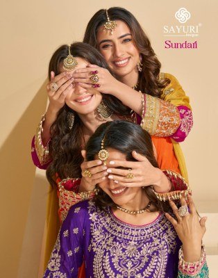 Sayuri Designer Sundari Chinon Silk Sharara Set  Embroidered Mirror Work Suit with Dupatta And Wholsale wholesale catalogs