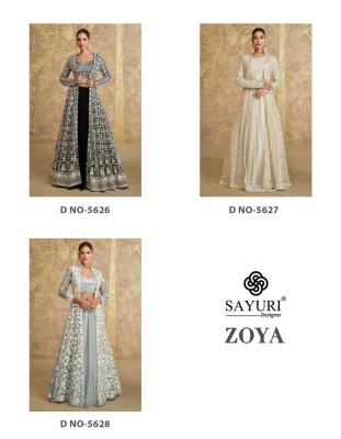 Sayuri Designer Zoya Design No 5626,5627,5628 Party wear Georgette Gown Suits Collection  readymade suit catalogs