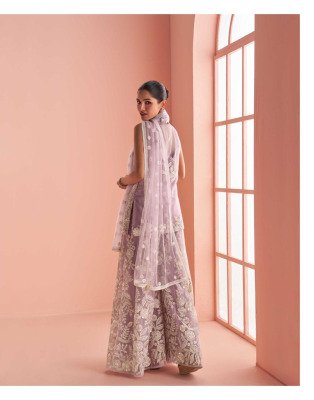 Sayuri Verona Designer Collection Premium Net Halter Neck Embroidered Top with Palazzo and Dupatta Wholesale Fancy Palazzo suit catalogue