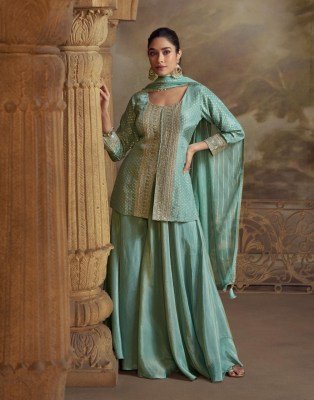 Sayuri Zeenat Designer Embroidered Plazzo Set  Pure Viscose Simar Butti And Premium Real Georgette Net  Mirror Stone Work  Tassels Dupatta Wholesale kurtis catalogs