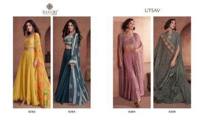 Sayuri designer Utsav free size full stitched crop top gown dress wholesaler  kurtis catalogs