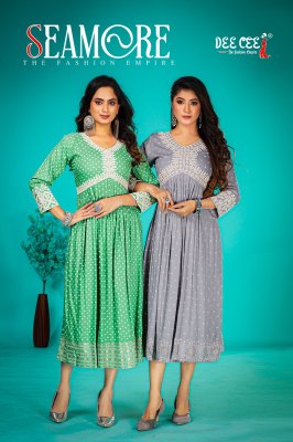 Seamore by Deecee Alia style flared scree printed kurti catalogue at affordable rate Dee cee