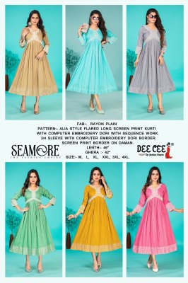 Seamore by Deecee Alia style flared scree printed kurti catalogue at affordable rate kurtis catalogs