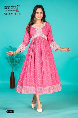 Seamore by Deecee Alia style flared scree printed kurti catalogue at affordable rate kurtis catalogs