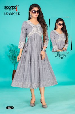 Seamore by Deecee Alia style flared scree printed kurti catalogue at affordable rate kurtis catalogs