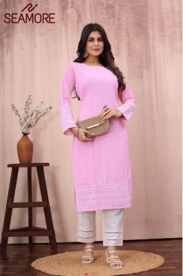 Seamore by pink palak vol 2 exclusive Lakhnavi georgette kurti catalogue at affordable rate Seamore