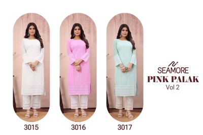 Seamore by pink palak vol 2 exclusive Lakhnavi georgette kurti catalogue at affordable rate kurtis catalogs