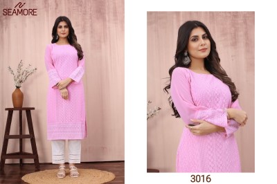 Seamore by pink palak vol 2 exclusive Lakhnavi georgette kurti catalogue at affordable rate kurtis catalogs