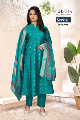 Seerat by Fablily Golden Silk Embroidered readymade suit collection on amaviexpo readymade suit catalogs