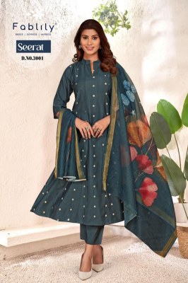 Seerat by Fablily Golden Silk Embroidered readymade suit collection on amaviexpo readymade suit catalogs