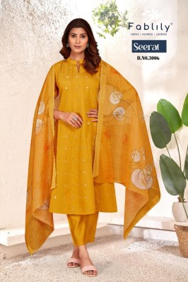 Seerat by Fablily Golden Silk Embroidered readymade suit collection on amaviexpo readymade suit catalogs