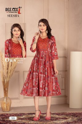 Seesha by Deecee Vatican Print Nyra style Sequence Kurti catalogue   kurtis catalogs