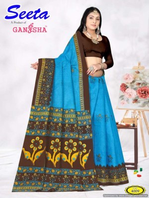 Seeta vol 4 by Ganesha pure cotton printed saree catalogue at affordable rate Shree Ganesh