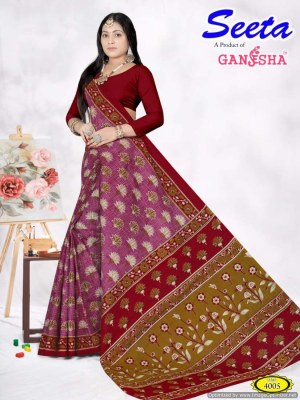 Seeta vol 4 by Ganesha pure cotton printed saree catalogue at affordable rate sarees catalogs