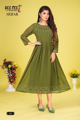 Sehar by Deecee long flared diamond work kurti catalogue at affordable rate kurtis catalogs